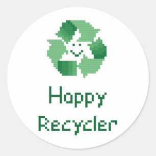 Rond Sticker à recyclage heureux