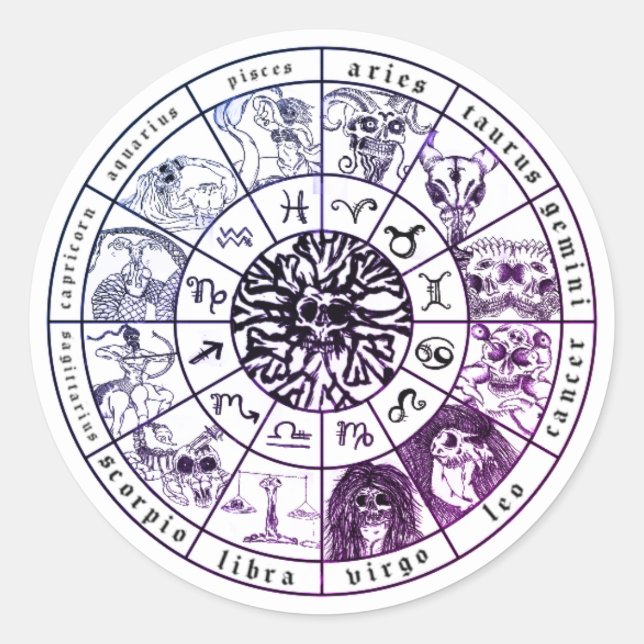 Rond Sticker à roulettes Zodiac (Devant)