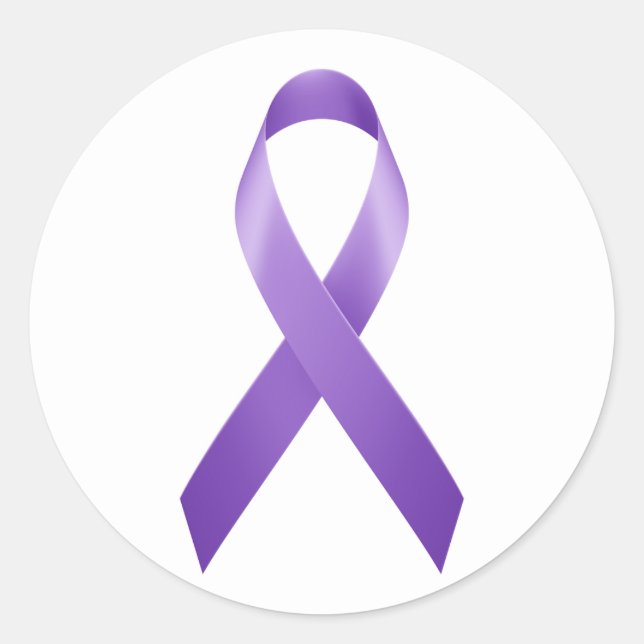 Rond Sticker à ruban pour la sensibilisation à la viole (Devant)