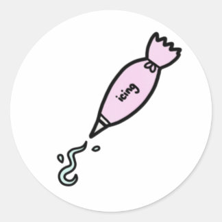 Rond Sticker à sac à tuyauterie rose