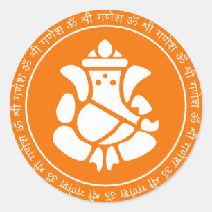 Rond Sticker à signes Lord Ganesha