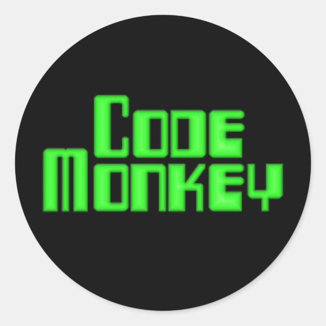 Rond Sticker à singe de code (Devant)