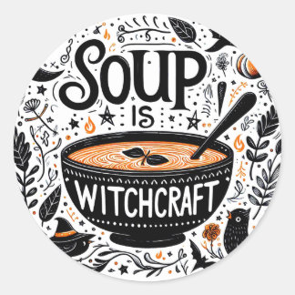 Rond Sticker à soupe magique - Sorcière de cuisine