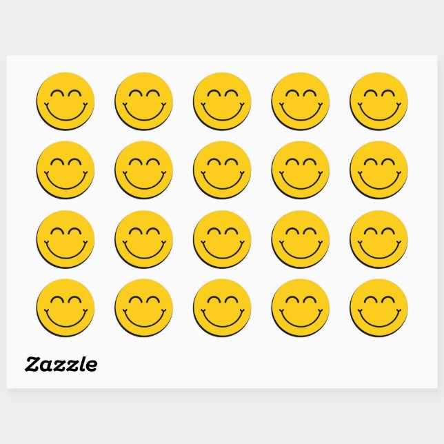 Rond Sticker à sourire tendance (Feuille)