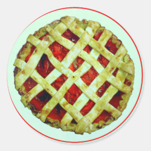 Rond sticker à tarte aux fraises