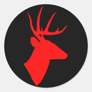 Rond Sticker à tête Red Deer