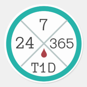 Rond Sticker à vie T1D 24/7/365