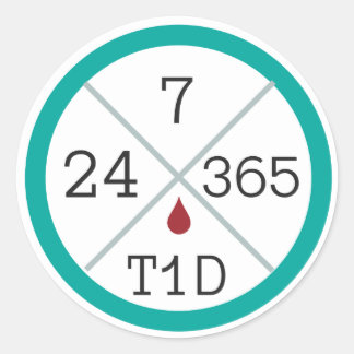 Rond Sticker à vie T1D 24/7/365