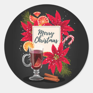 Rond Sticker à vin mélangé Joyeux Noël
