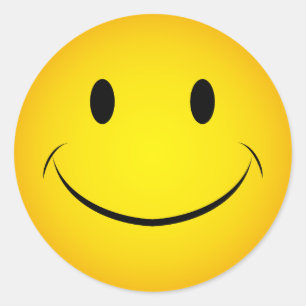 Rond Sticker à visage jaune doré