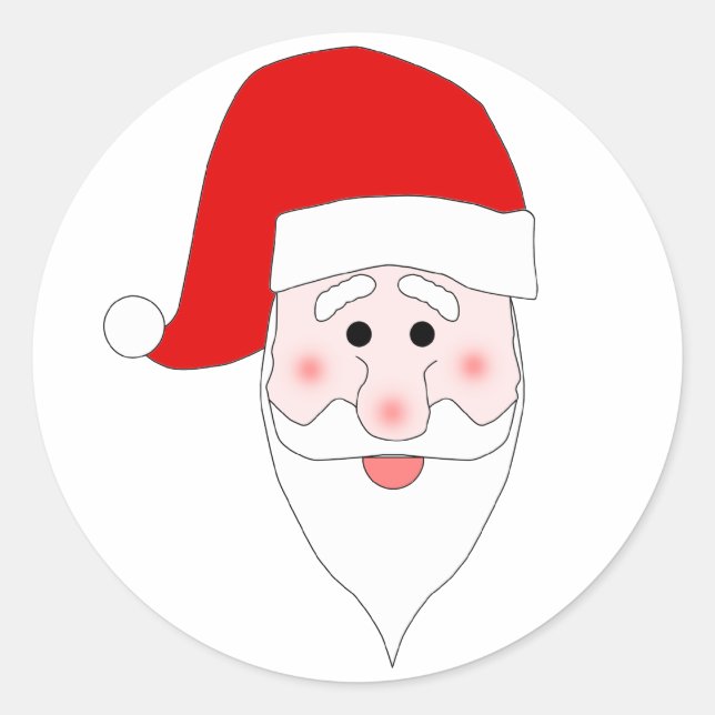 Rond Sticker à visage père Noël (Devant)