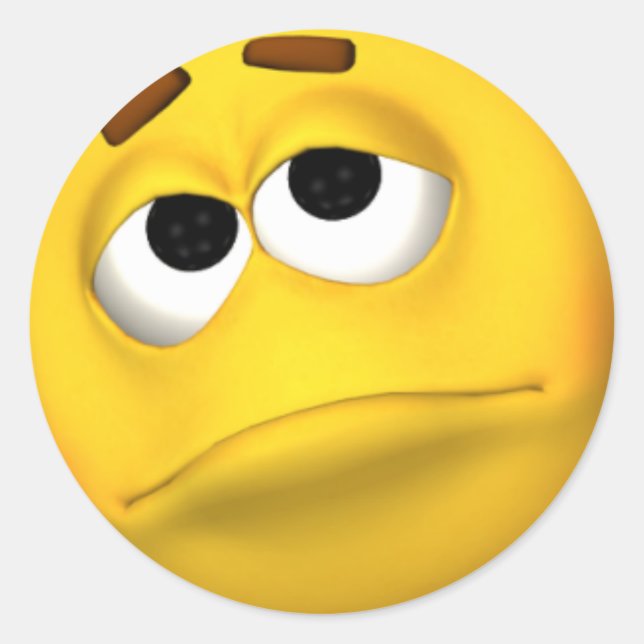 Rond Sticker à visage triste (Devant)