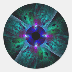 Rond Sticker Abstrait Art Round