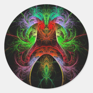 Rond Sticker Abstrait Art Round Carnaval