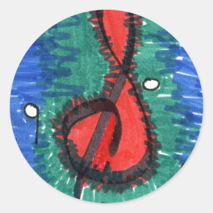 Rond Sticker abstrait pour design "The Sound of Red"