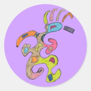 Rond Sticker Abstrait "Running Man"