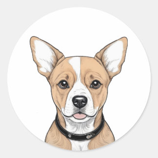 Rond sticker adorable pour chien mignon