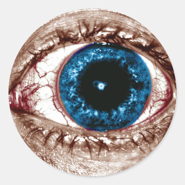 Rond Sticker Aiy, Aiy, Aiy Blue Iris (Devant)