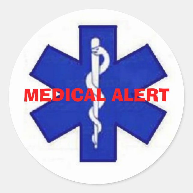 Rond STICKER ALERTE Médicale (Devant)