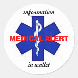 Rond STICKER ALERTE Médicale