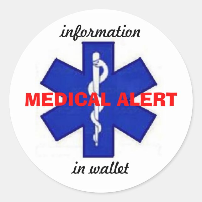 Rond STICKER ALERTE Médicale (Devant)