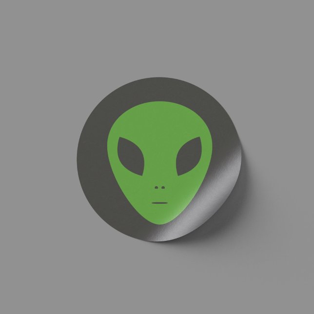Rond Sticker Alien vert (Green Alien Sticker)
