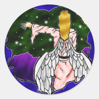 Rond Sticker Angel en verre tendu
