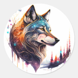 Rond Sticker animal spirituel mythique, Magique
