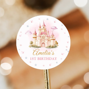 Rond Sticker Anniversaire de la Princesse Magique Rose