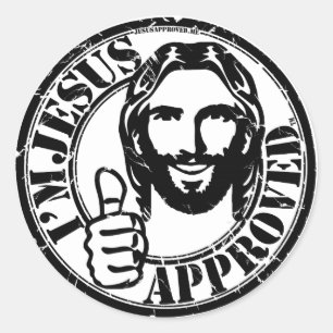 Rond Sticker approuvé par Jésus