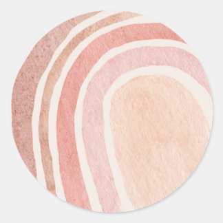 Rond Sticker arc-en-ciel à aquarelle ronde