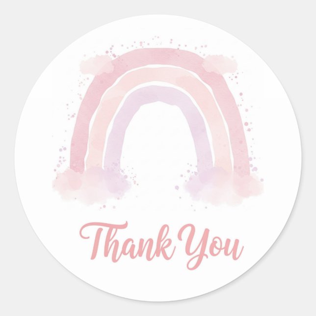 Rond sticker arc-en-ciel Merci (Devant)
