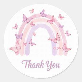 Rond sticker arc-en-ciel Merci