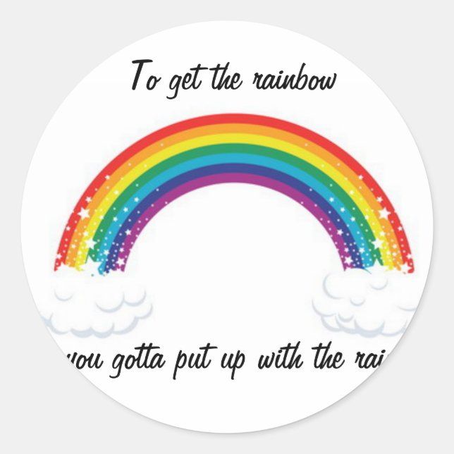 Rond Sticker Arc-en-ciel mignon ! (Devant)