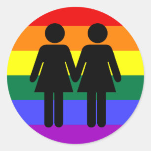 Rond Sticker arc-en-ciel pour fille + fille