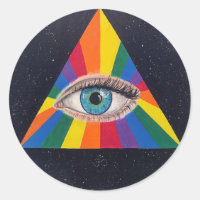 Sticker arc-en-ciel troisième oeil