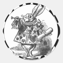 Sticker Arlequin noir/blanc lapin blanc