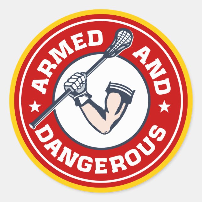Rond Sticker armé et dangereux de crosse (Devant)