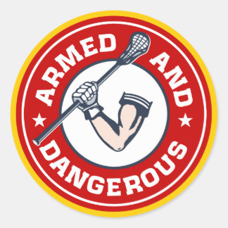 Rond Sticker armé et dangereux de crosse