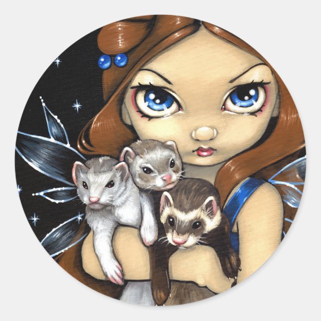 Rond Sticker "Armful of Ferrets" (Devant)
