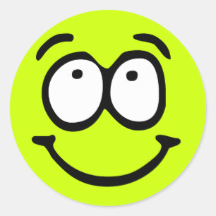 Rond Sticker Arrière - plan personnalisable Emoticon