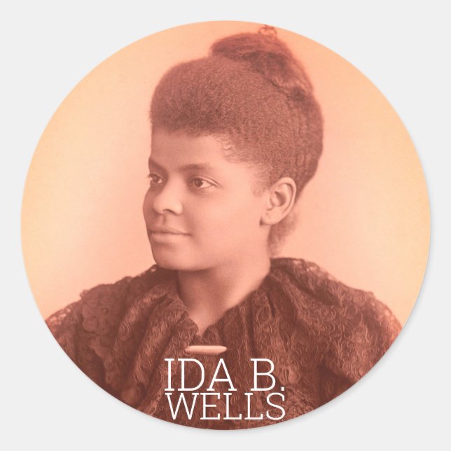Rond Sticker Arrondi Classique Ida B. Wells (Devant)