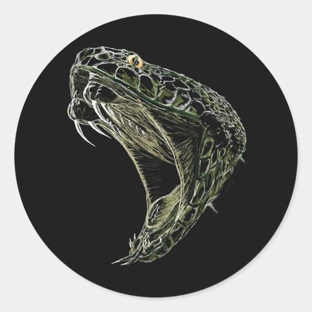 Rond Sticker art Cobra Snake (Devant)