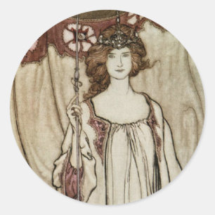 Rond Sticker Art Nouveau Mab Fairies