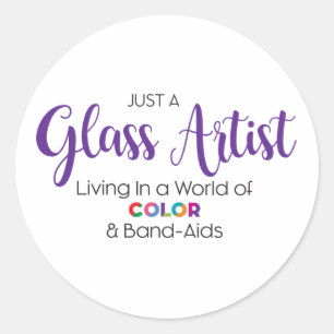 Rond Sticker Artiste en Verre