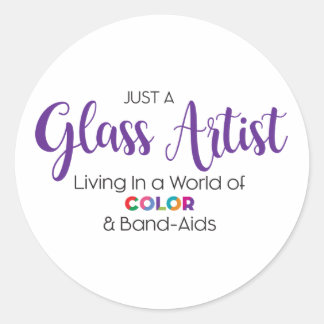 Rond Sticker Artiste en Verre