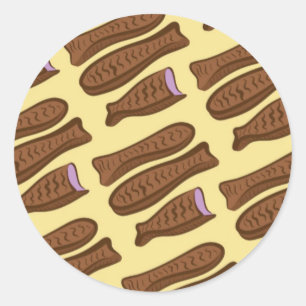 Rond Sticker au chocolat au poisson