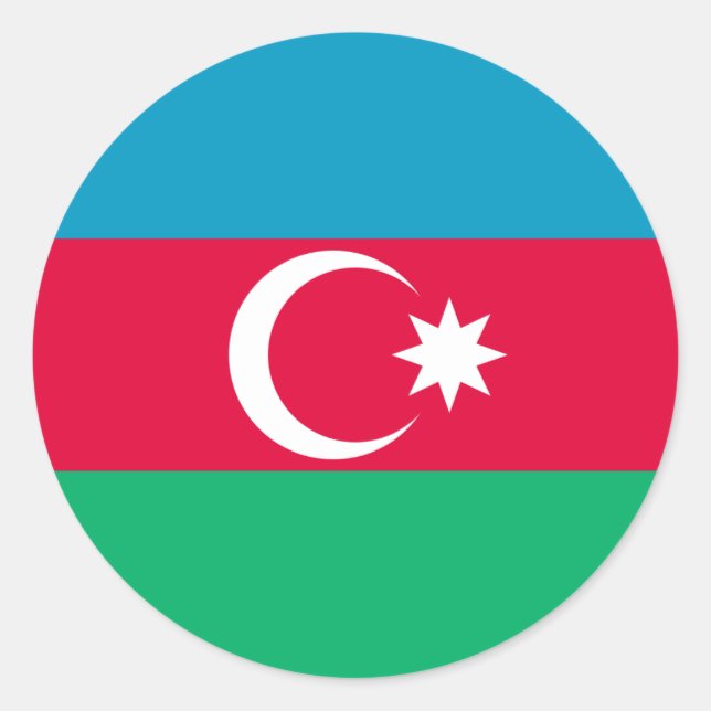Rond Sticker au drapeau de l'Azerbaïdjan (Devant)