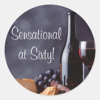 Rond Sticker au vin et au fromage