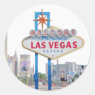 Rond Sticker aux signes Las Vegas